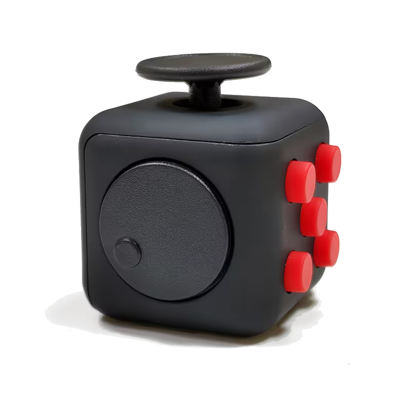 FidgetCube — 6-Sided Stress Relief Cube in Black & Red